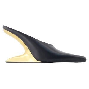 Boomerang 105mm Wedge Slides - Alexander Wang - Leather - Black